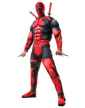 Marvel Comics Deadpool deluxe padded jumpsuit costume for adults.