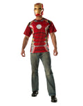 Avengers Age of Ultron Iron Man Mark 43 shirt and mask costume for adults.