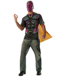 Avengers Age of Ultron Vision shirt, cape and mask costume for adults.