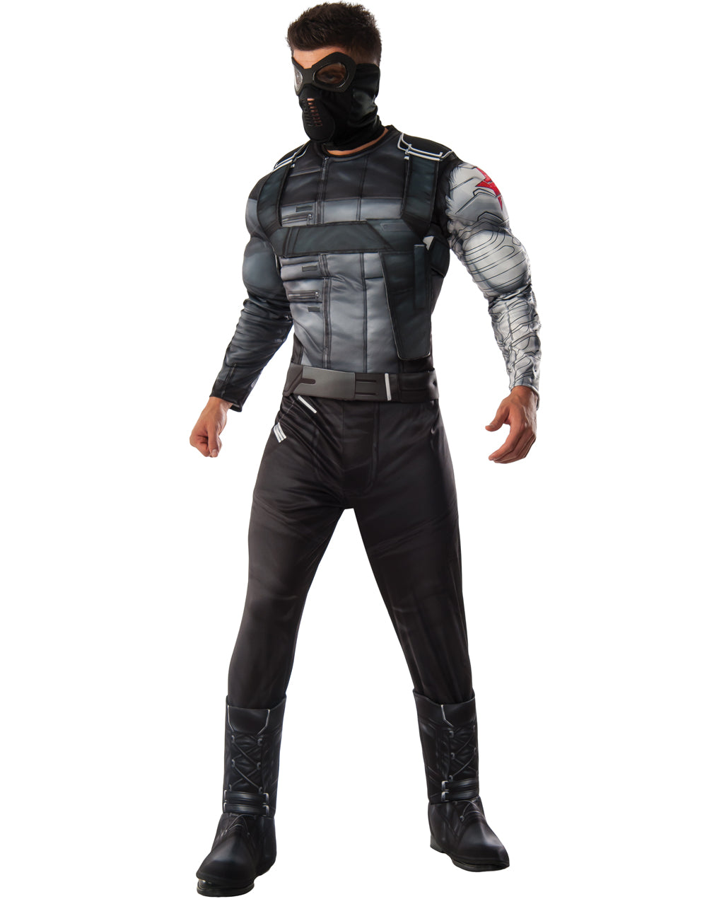 Captain America Civil War Winter Soldier deluxe padded jumpsuit costume for adults.