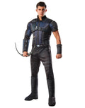 Captain America Civil War Hawkeye deluxe padded jumpsuit costume for adults.