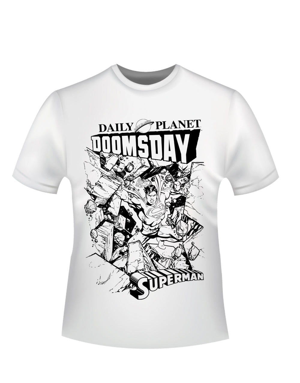 Superman England flag graphic on a white adult t-shirt.