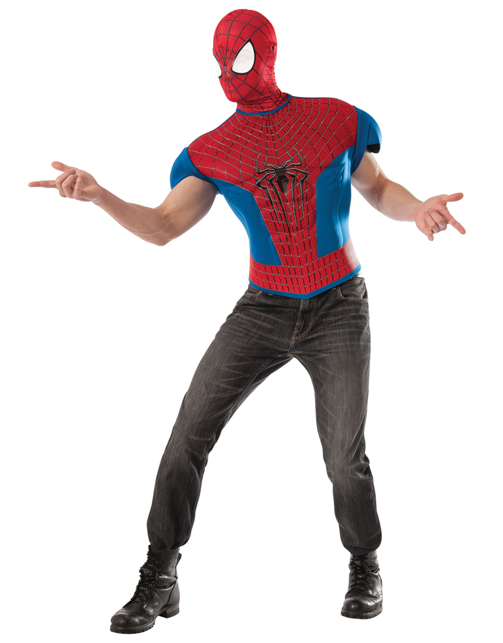 The Amazing Spider-Man deluxe padded chest top costume for adults.