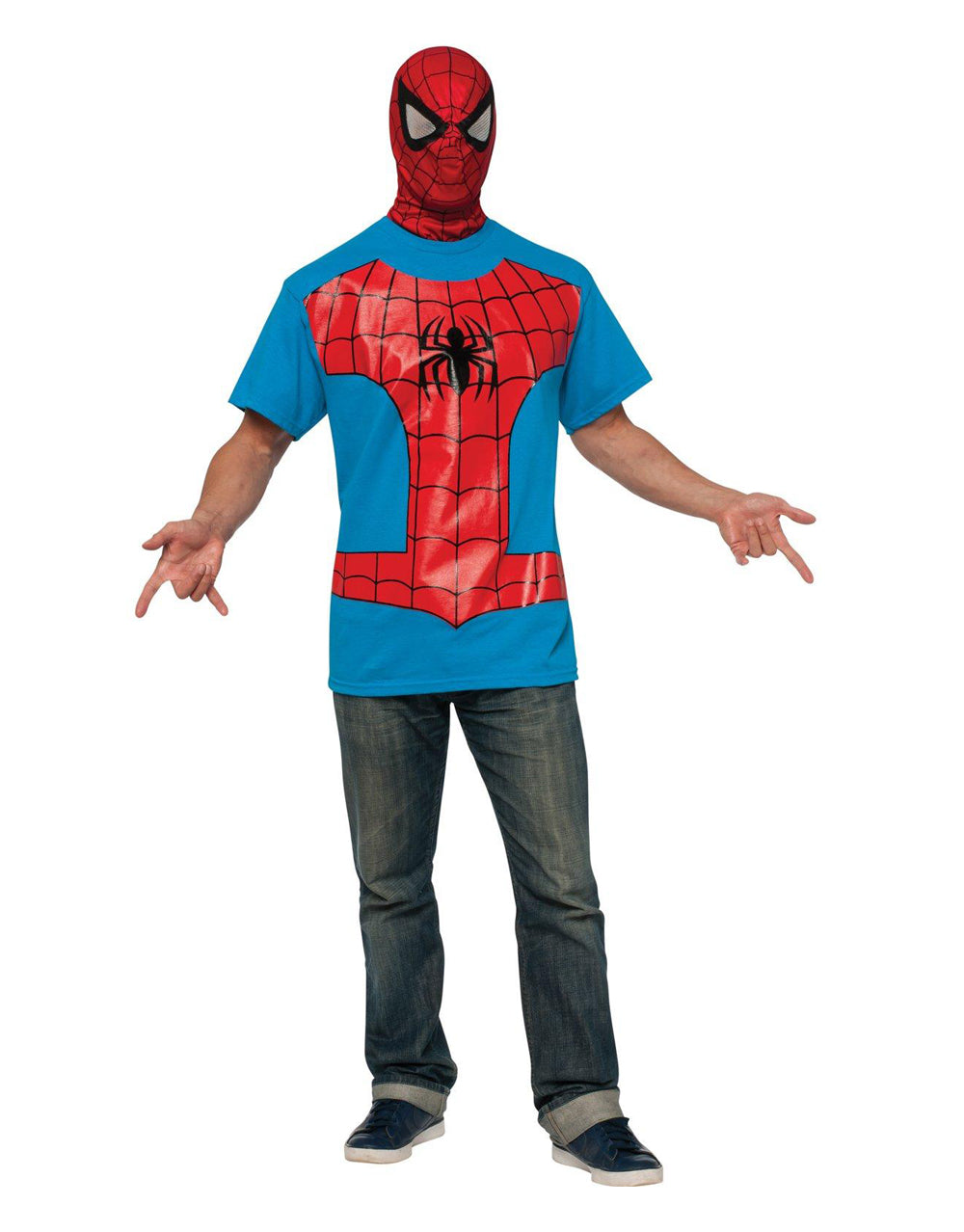 Marvel Comics Spider-Man shirt and mask costume for adults.