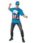 Marvel Comics Captain America shirt and mask costume for adults.