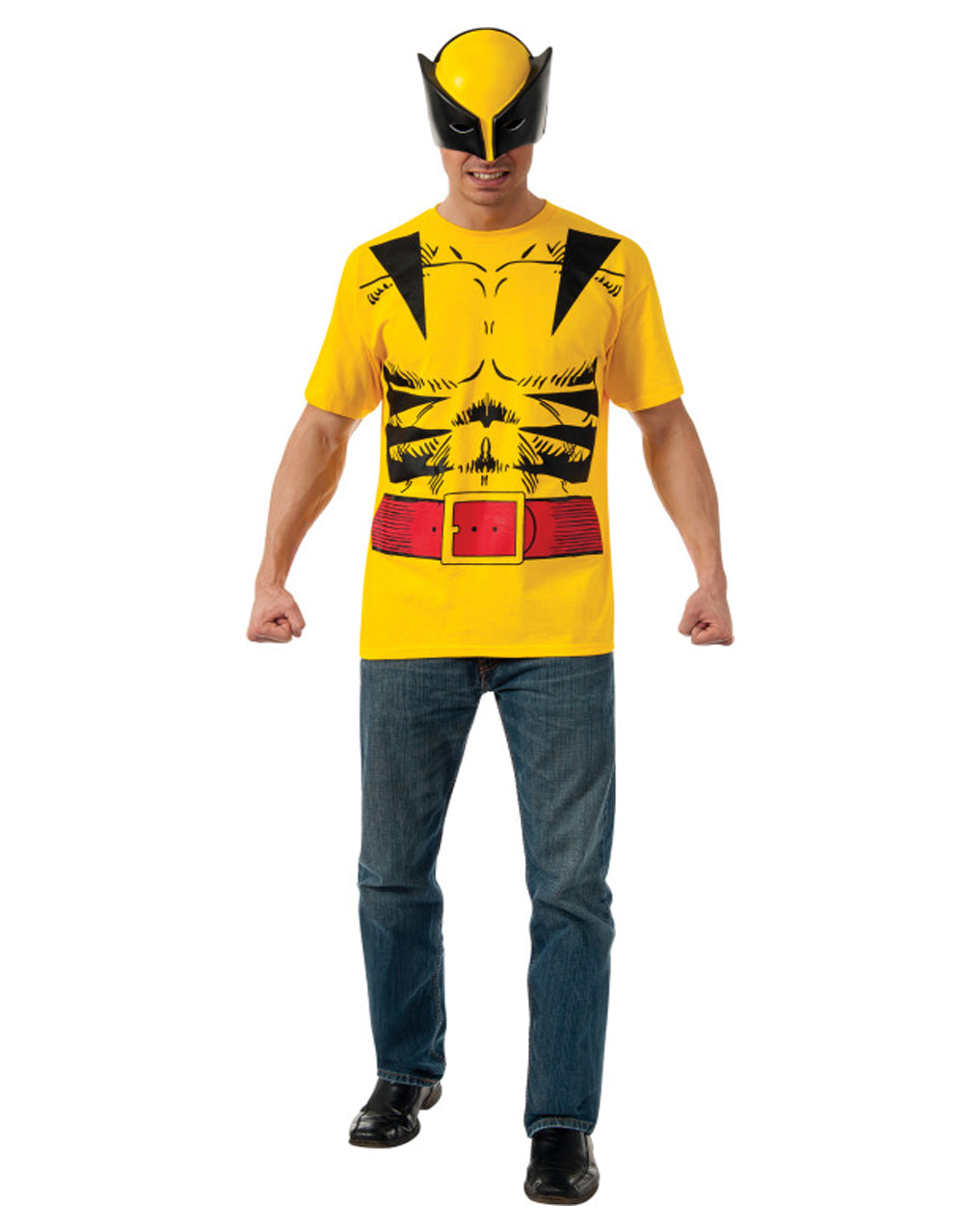 Marvel Comics Wolverine shirt and mask costume for adults.