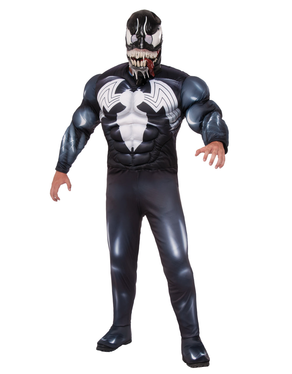 Marvel Universe Venom deluxe padded jumpsuit costume for adults.