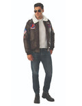 Top Gun Maverick bomber jacket costume for adults.