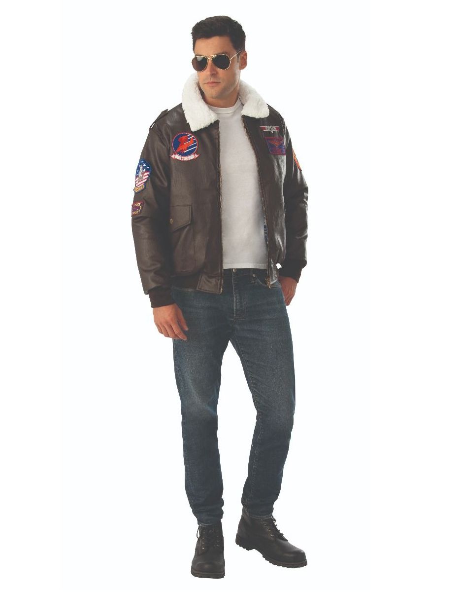 Top Gun Maverick bomber jacket costume for adults.