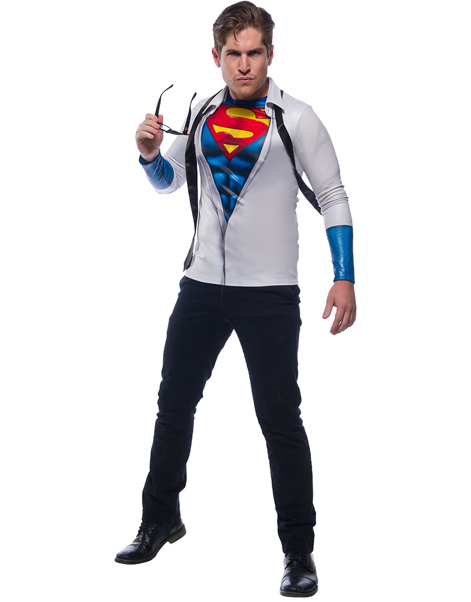 DC Comics Superman Clark Kent disguise shirt for adults.