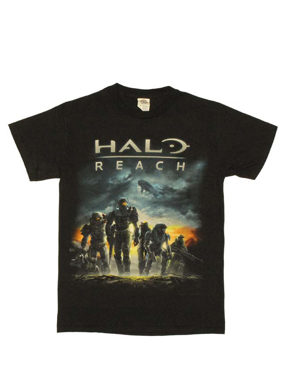 Halo Reach graphic on a black adult t-shirt.