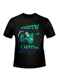 Green Lantern comic pose graphic on a black adult t-shirt.