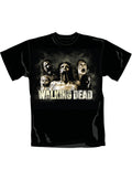 The Walking Dead zombies cracked graphic on a black adult t-shirt.