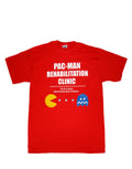 Rehab graphic on a red adult t-shirt.