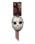 Friday the 13th Jason Voorhees machete and mask costume accessory for adults.
