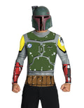 Star Wars Boba Fett mask and top costume for adults.