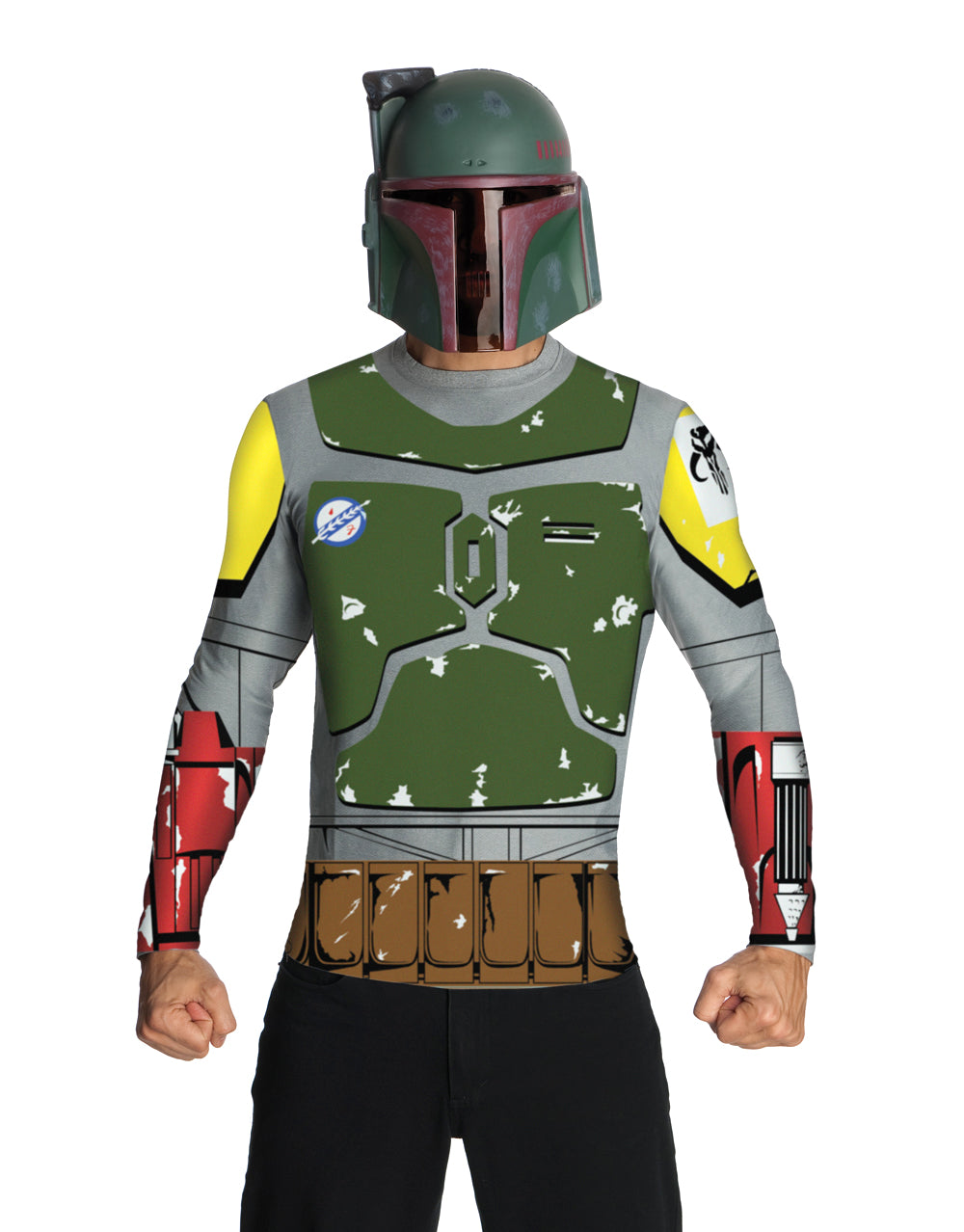Star Wars Boba Fett mask and top costume for adults.