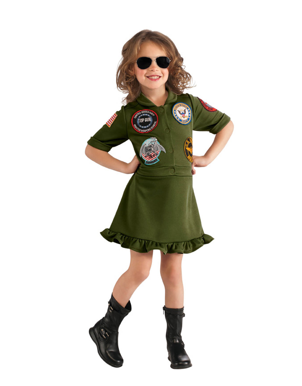 Top Gun Maverick flight suit dress costume for kids.