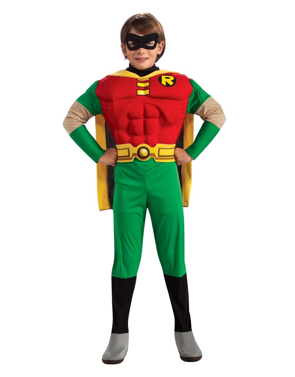 DC Comics Teen Titans Go Robin deluxe padded costume for kids.