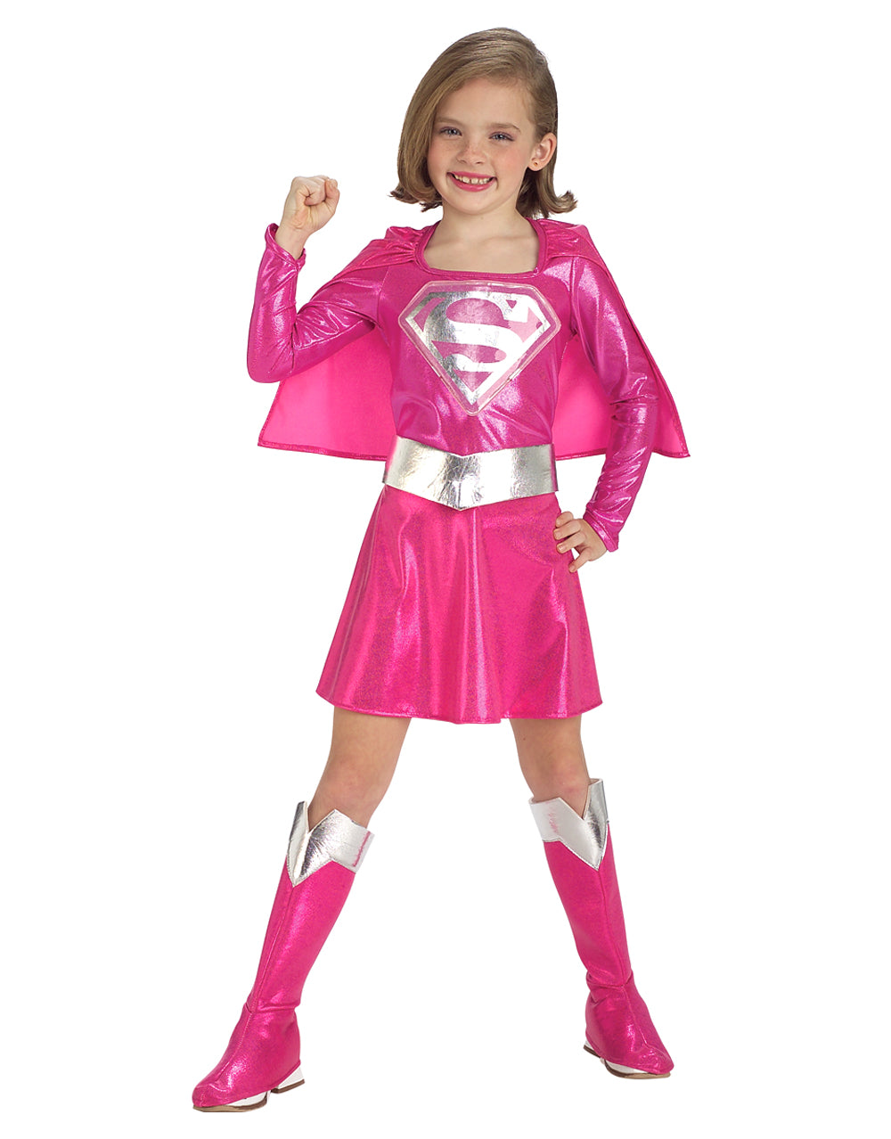 DC Comics Supergirl hero pink costume for kids.