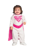 DC Comics Supergirl toddler pink romper costume for kids.