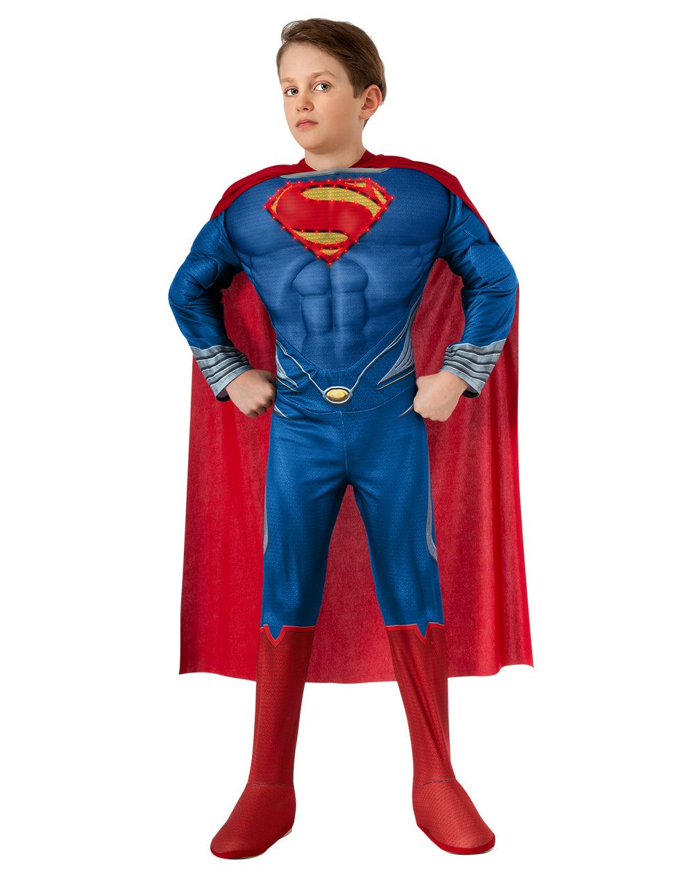DC Comics Man of Steel Superman light-up padded costume for kids.