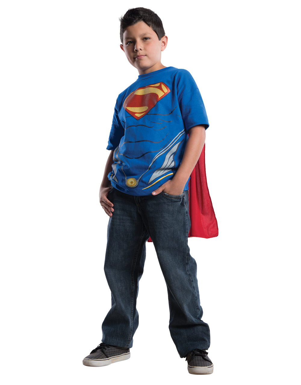 DC Comics Man of Steel Superman costume t-shirt for kids.