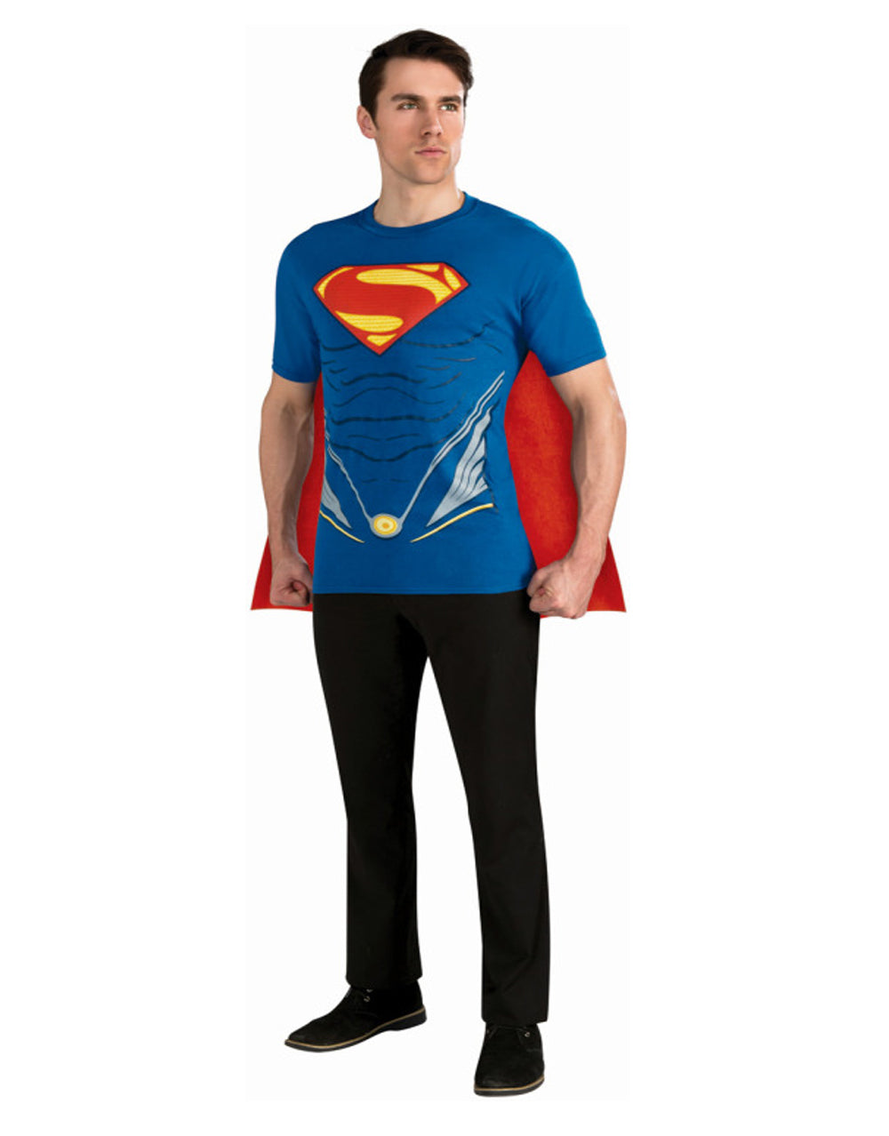 DC Comics Man of Steel Superman costume t-shirt for adults.