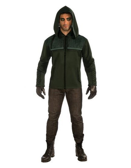 DC Comics Arrow hooded top costume for adults.
