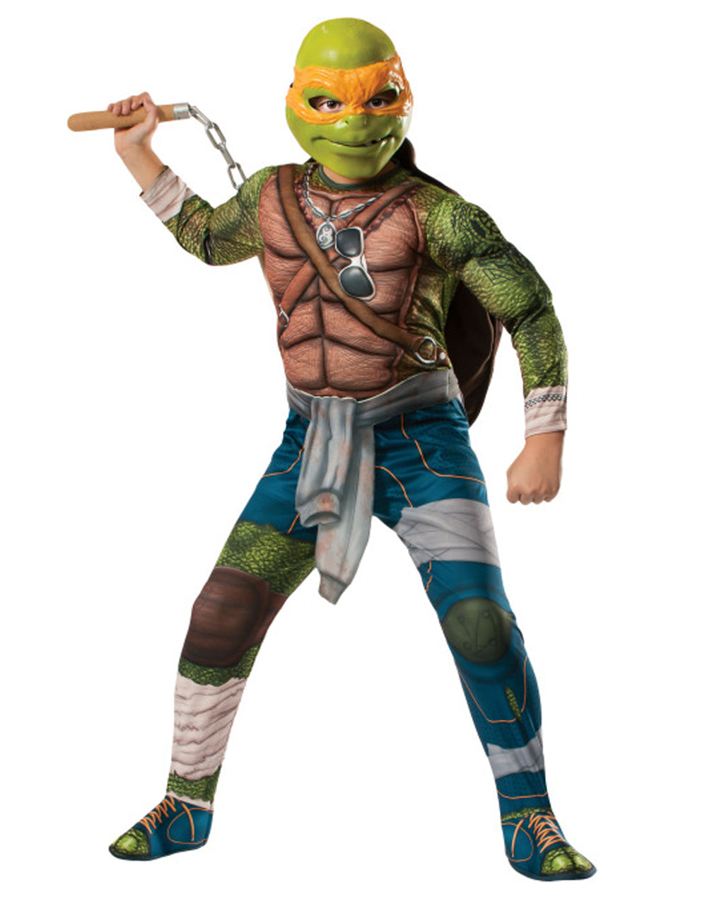 Teenage Mutant Ninja Turtles Michelangelo deluxe movie costume for kids.