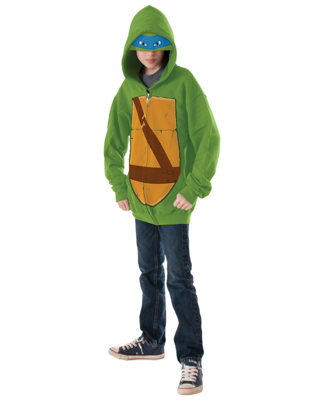 Teenage Mutant Ninja Turtles Leonardo hoodie and mask costume for kids.