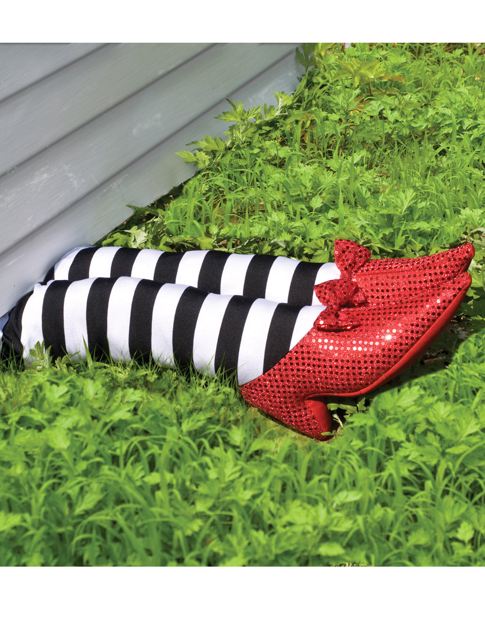 The Wizard of Oz Wicked Witch of the East legs prop costume accessory for adults.