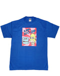 Homer sparkle graphic on a blue adult t-shirt.