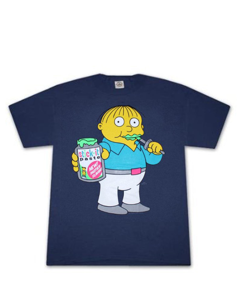 Ralph stick it paste graphic on a navy blue adult t-shirt.