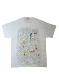 Group shot graphic on a white adult t-shirt.