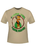 Apu Nahasapeemapetilon graphic on a beige adult t-shirt.