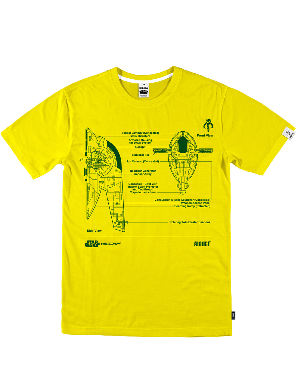 Official Star Wars Slave One yellow T-shirt - licensed apparel
