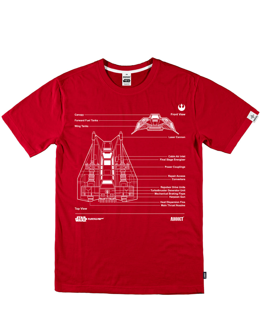 Official Star Wars Snowspeeder red T-shirt - licensed apparel