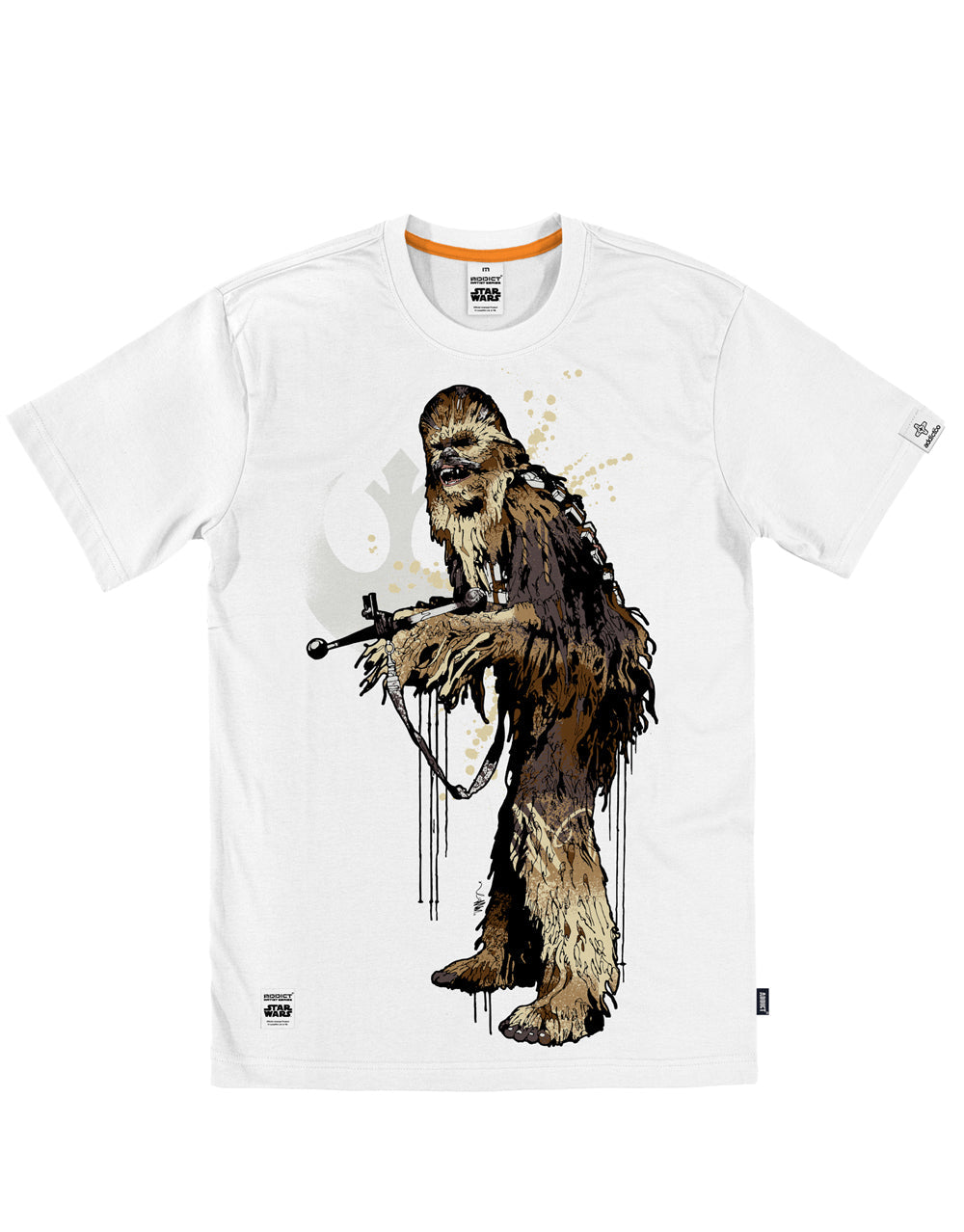 Official Star Wars Chewbacca bowcaster white T-shirt - licensed apparel