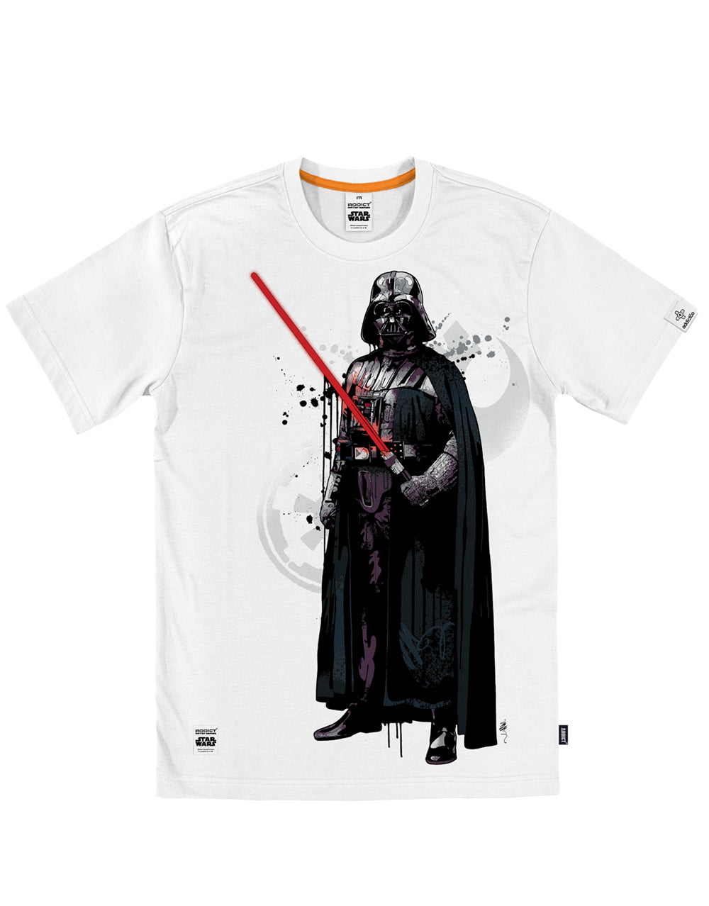 Official Star Wars Darth Vader lightsaber white T-shirt - licensed apparel
