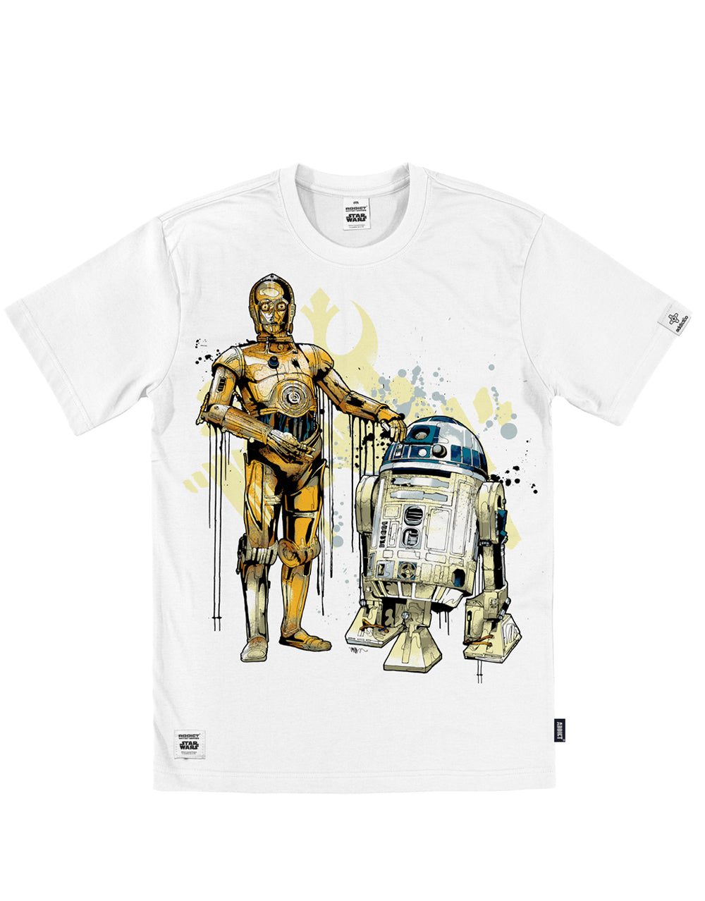 Official Star Wars R2-D2 and C-3PO droids white T-shirt - licensed apparel