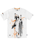 Official Star Wars Boba Fett outline white T-shirt - licensed apparel