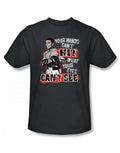Muhammad Ali can't hit graphic on a charcoal grey adult t-shirt.