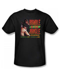 Muhammad Ali day of destiny graphic on a black adult t-shirt.