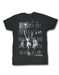 Muhammad Ali life heathered graphic on a charcoal grey adult t-shirt.