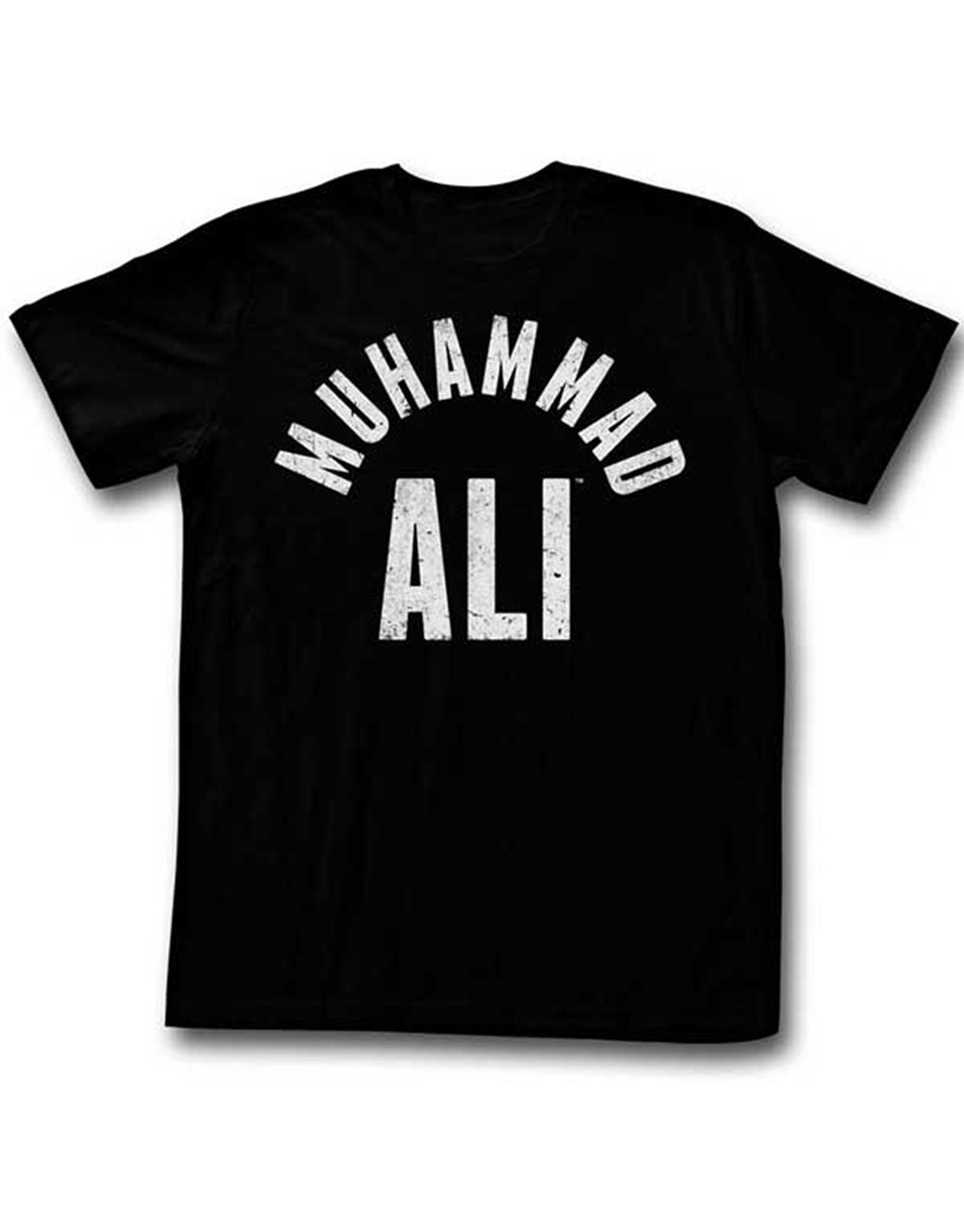 Muhammad Ali all stars graphic on a black adult t-shirt.