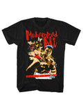 Muhammad Ali artistic graphic on a black adult t-shirt.