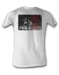 Muhammad Ali poet graphic on a white adult t-shirt.