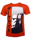 Darth Vader Stormtrooper graphic on a red adult t-shirt.