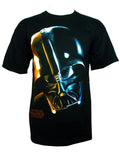 Darth Vader mask graphic on a black adult t-shirt.